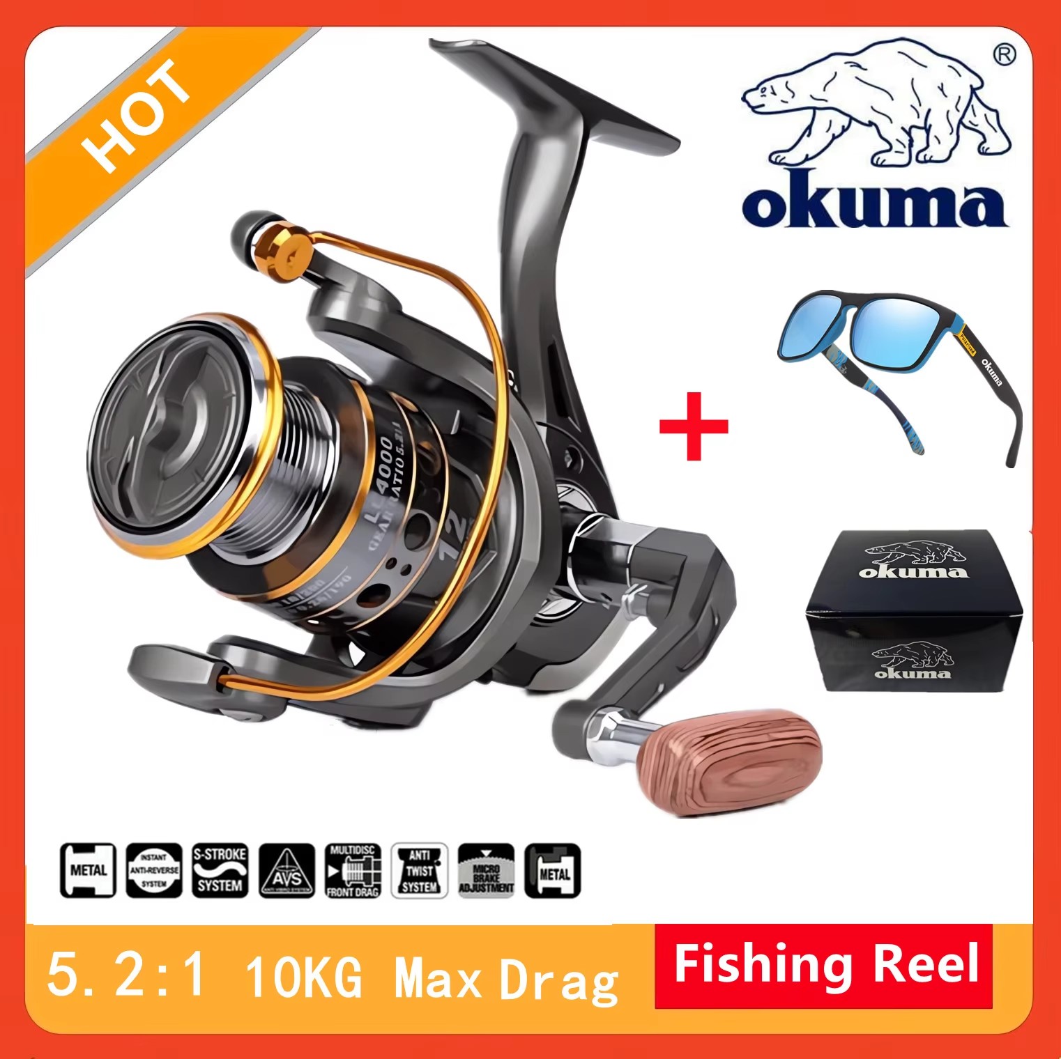 Daiwa Reel Fuego - Okuma Yüksek Hızlı 5.2:1 Balıkçılık İplik