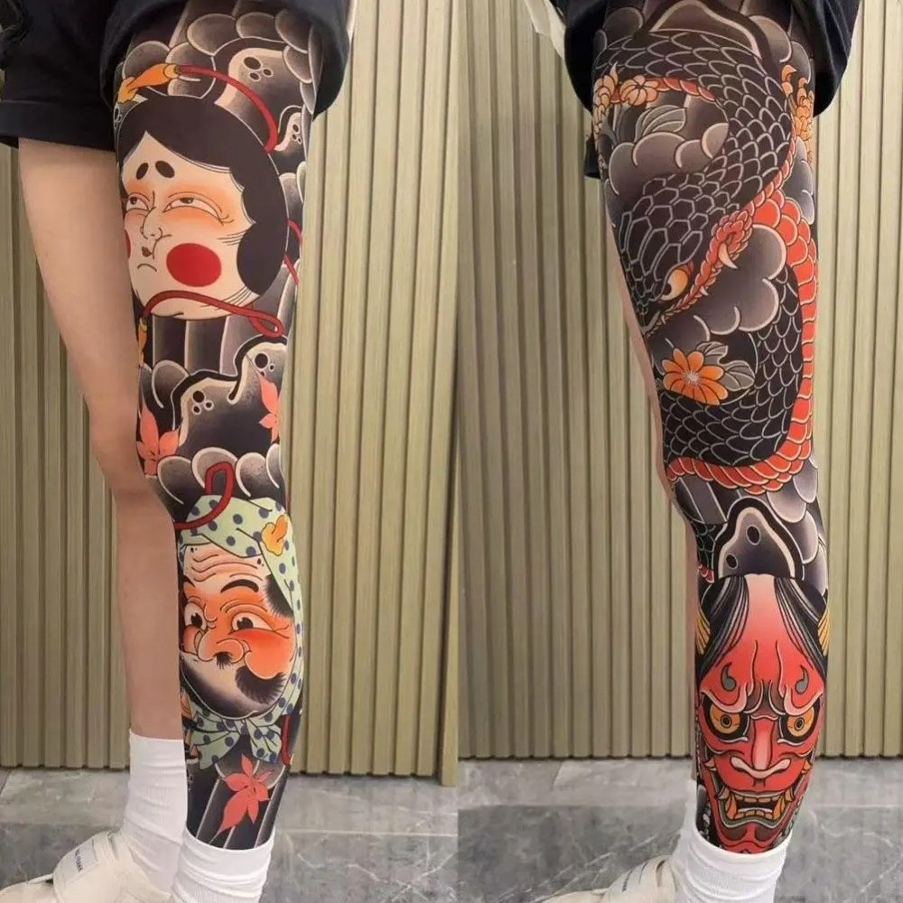 Fishing Socks - Yeni Tam Bacak Sahte Dövme Çorap